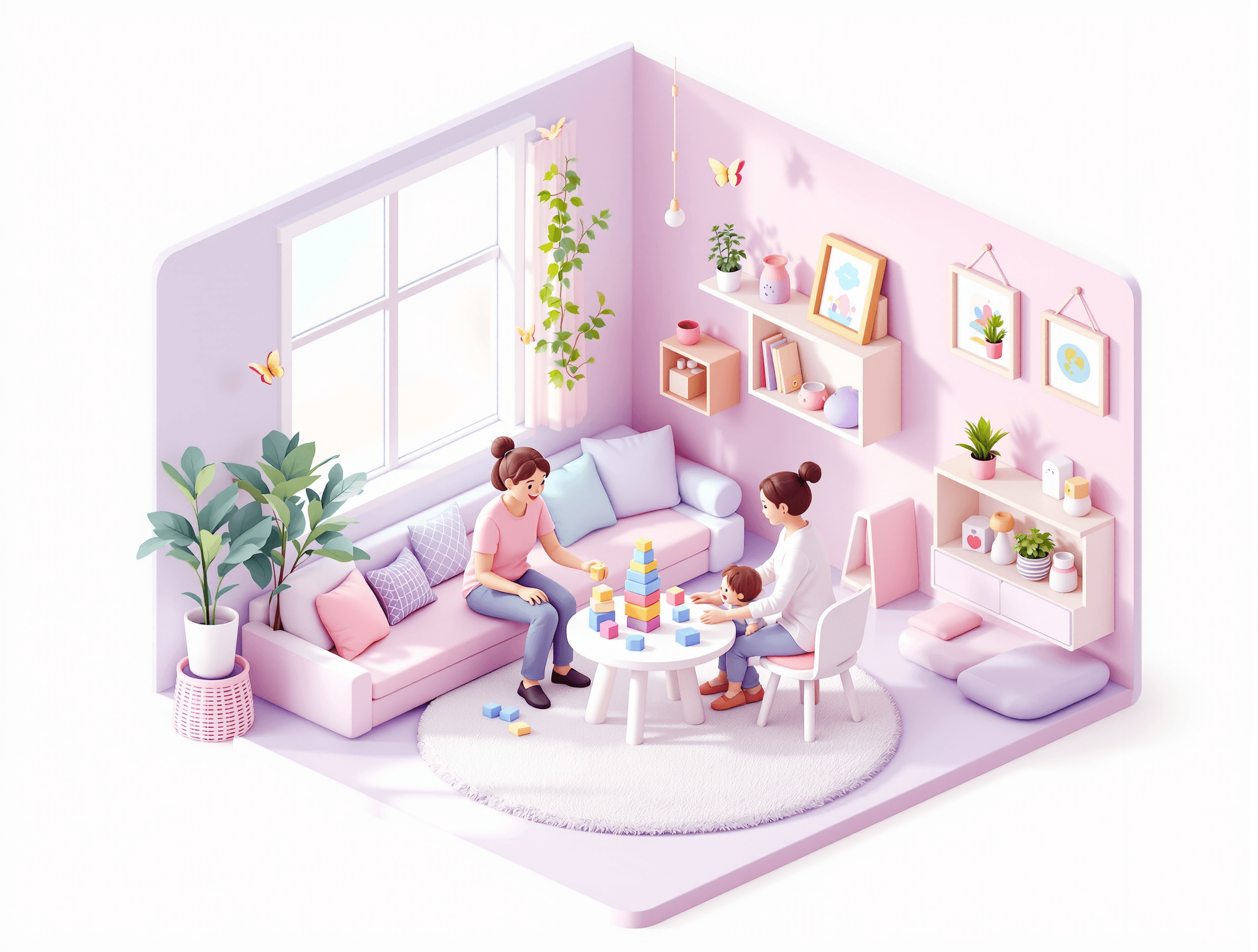 Illustration of our welcoming Lumberton clinic playroom where one-on-one ABA sessions happen
